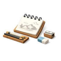 Sketching Set 3D icon