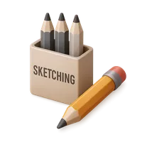 Sketching Pencil Set 3D icon
