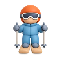 Skier 3D icon