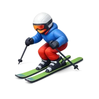 Blue Skiing 3D icon