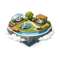 Green Sky garden 3D icon