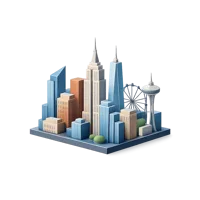 Blue Skyline 3D icon