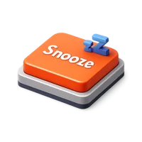 Orange Snooze Button 3D icon