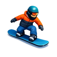 Blue Snowboarder 3D icon