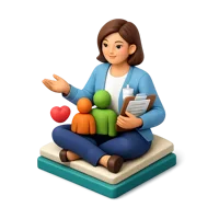 Blue Social Worker 3D icon