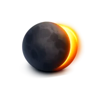 Orange Solar Eclipse 3D icon