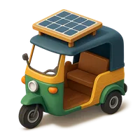 Solar-Powered Rickshaw 3D icon