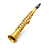 Amber Soprano Saxophone 3D icon