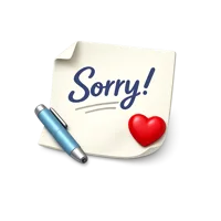 Sorry Note 3D icon