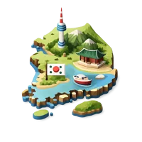 Green South Korea 3D icon