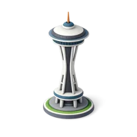 Space Needle 3D icon