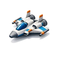Blue Spaceship 3D icon