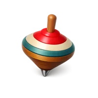 Red Spinning Top 3D icon