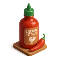 Sriracha Hot Sauce 3D icon