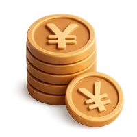 Stack of Yen Coins 3D icon
