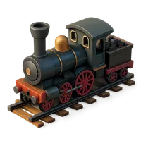 Steam Engine Train with Coal Car 3D icon
