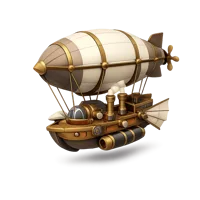 Steampunk Airship 3D icon