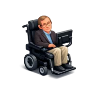 Blue Stephen Hawking 3D icon