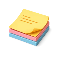 Amber Sticky Notes 3D icon