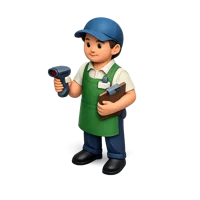 Blue Store Clerk 3D icon
