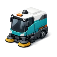 Street Sweeper Robot 3D icon
