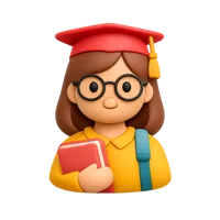 Student Woman 3D icon