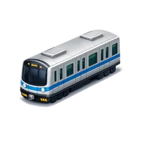 Blue Subway Train 3D icon