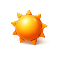 Orange Sun 3D icon