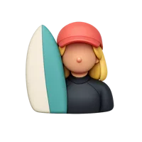 Surfer Woman 3D icon
