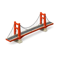 Red Suspension Bridge 3D icon