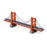 Orange Suspension Bridge 3D icon