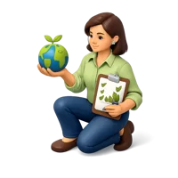 Blue Sustainability Consultant 3D icon