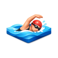 Blue Swimming 3D icon