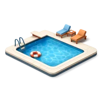 Blue Swimming pool 3D icon