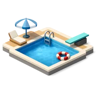 Amber Swimming pool 3D icon