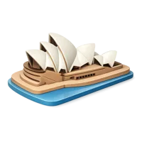 Blue Sydney Opera House 3D icon