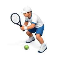 Blue Tennis Player 3D icon