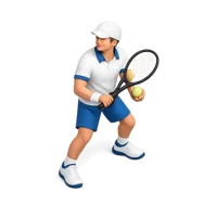 Orange Tennis Player 3D icon
