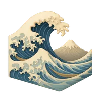The Great Wave 3D icon