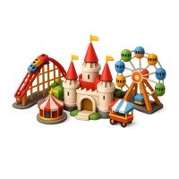 Red Theme park 3D icon