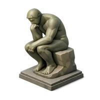 Thinker Statue 3D icon