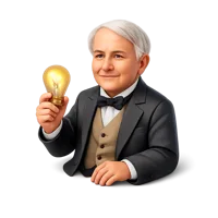 Orange Thomas Edison 3D icon
