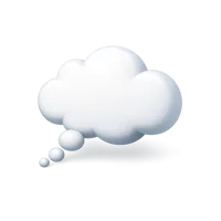 White Thought Bubble 3D icon