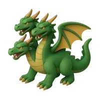 Three-Headed Green Dragon 3D icon