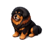 Orange Tibetan Mastiff 3D icon