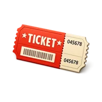 Red Ticket Stub 3D icon