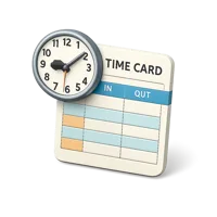 Blue Time Card 3D icon