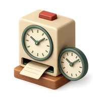 Time clock 3D icon