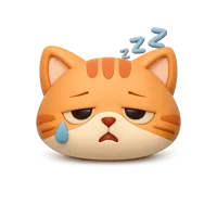 Tired Cat 3D icon