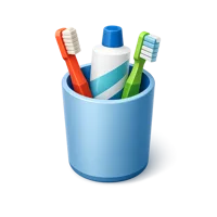Blue Toothbrush Cup 3D icon